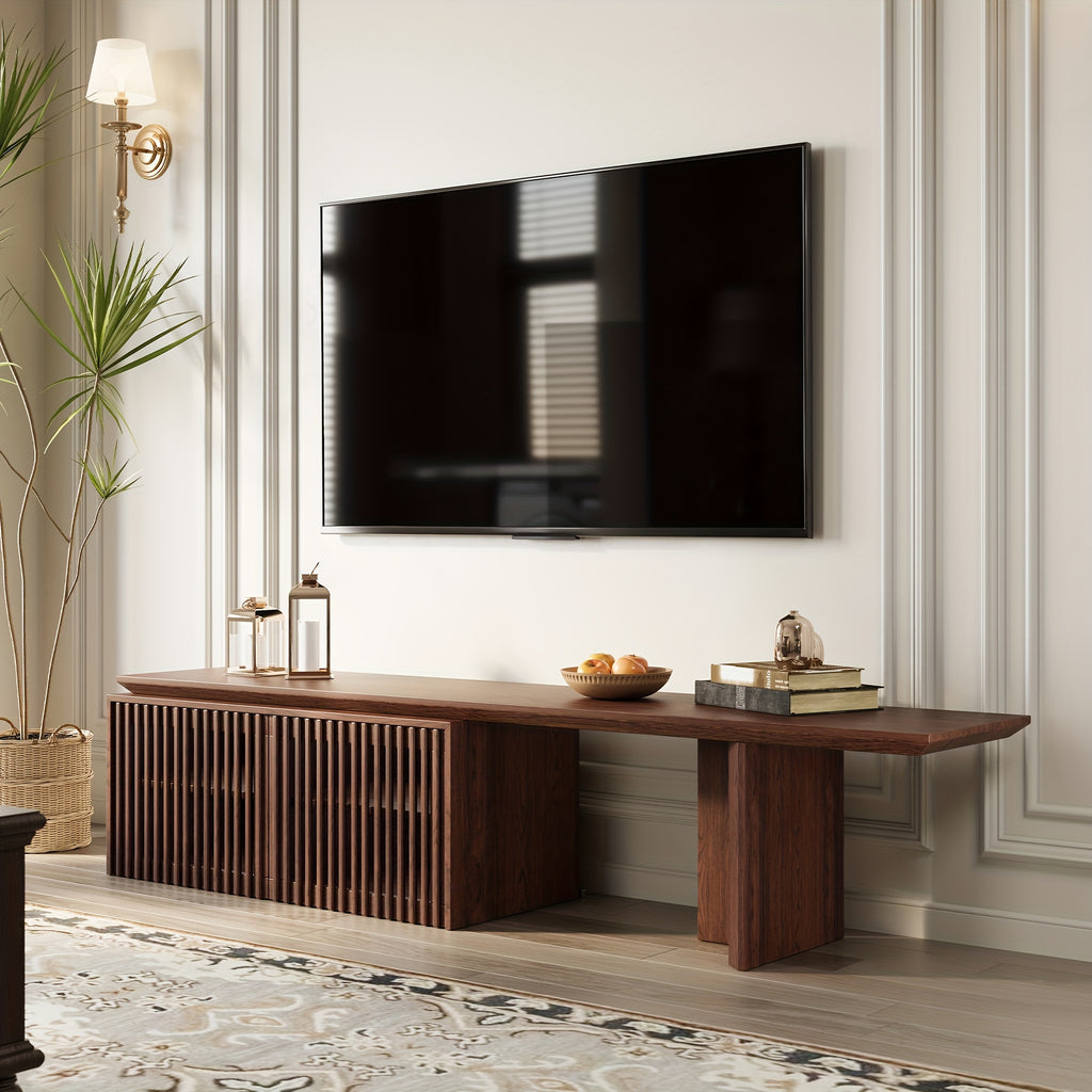 Modern TV Stand, Extendable with Storage Entertainment Center Living Room TV Stand - Walnut 78.7