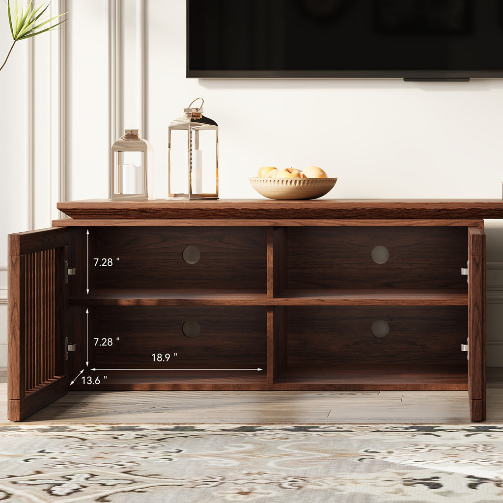 Modern TV Stand, Extendable with Storage Entertainment Center Living Room TV Stand - Walnut 78.7