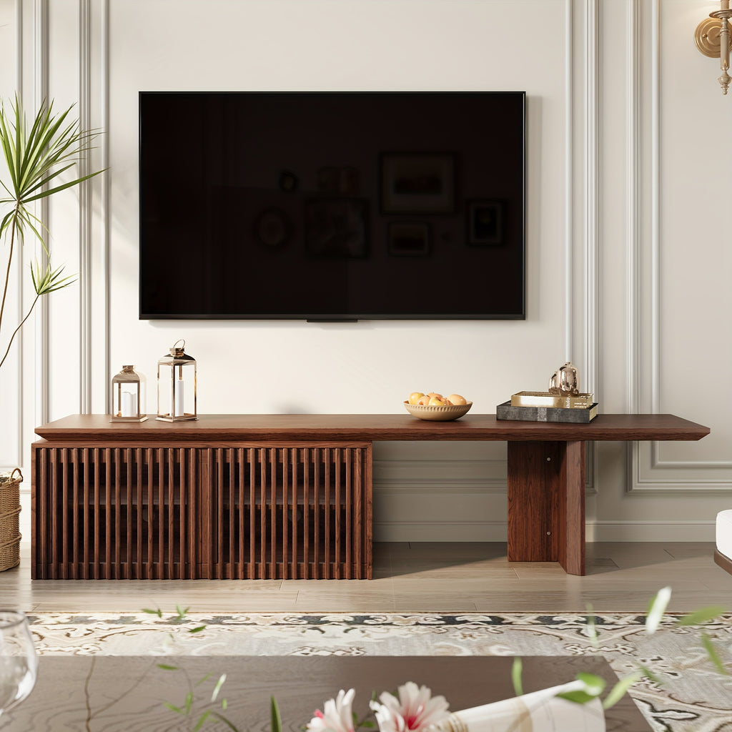 Modern TV Stand, Extendable with Storage Entertainment Center Living Room TV Stand - Walnut 78.7