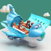 Kids Bump & Go Toy Airplane with LED Lights