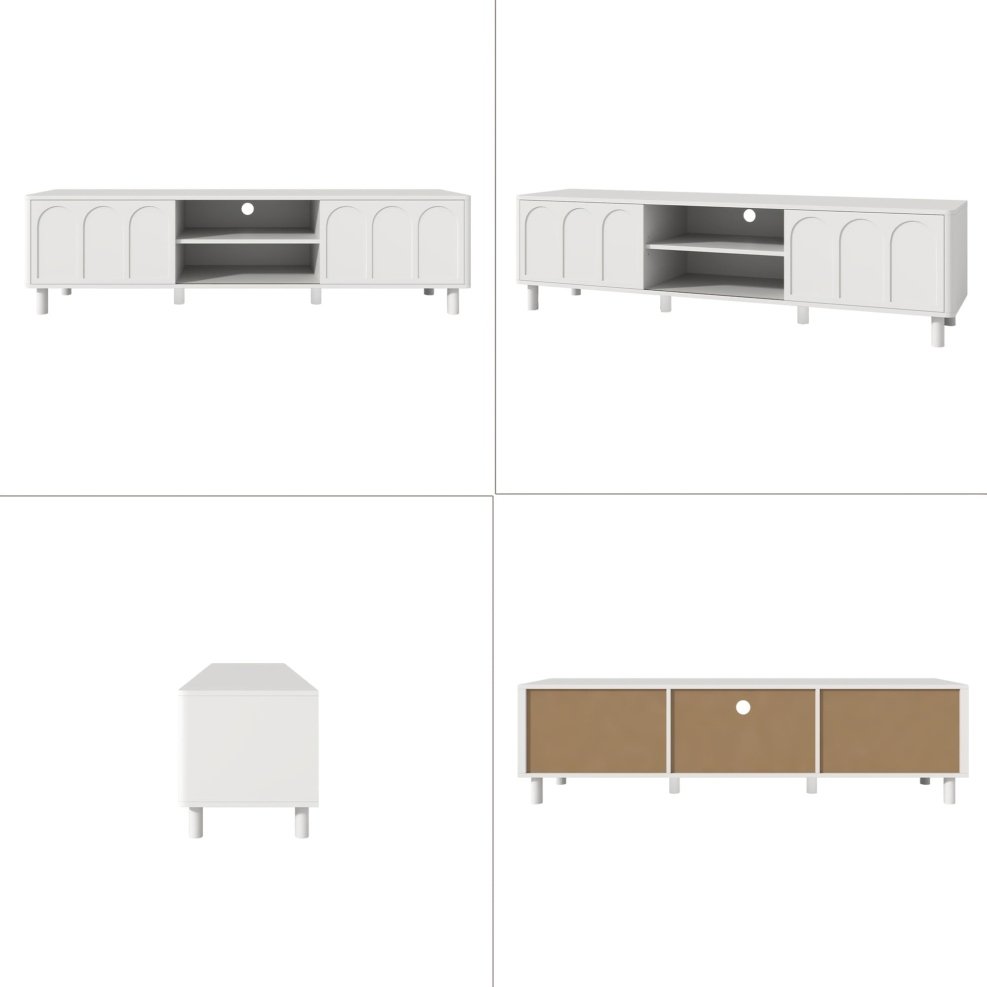 ORRD TV Stand for TVs Up to 70'', Entertainment Center with Large Storage for Living Room, Media Console with Sliding Doors And Adjustable Shelves, Modern TV Cabinet for Game Consoles And Decor, Easy-to-assemble